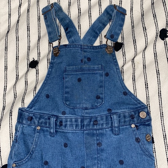 Zara Baby Polka Dot Blue Overalls 18-24 Months - Picture 2 of 7